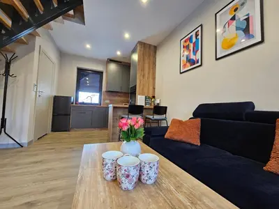 Część wypoczynkowa w obiekcie Apartament Vici nad jeziorem Nyskim