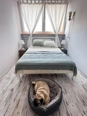 Łóżko lub łóżka w pokoju w obiekcie Słoneczny apartament w Kudowie Zdrój