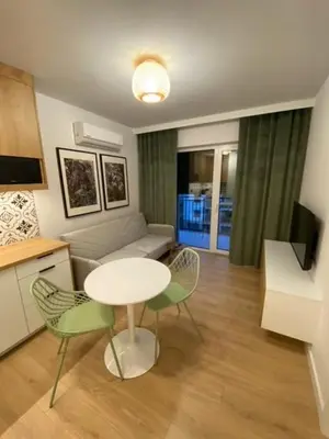 Telewizja i/lub zestaw kina domowego w obiekcie LOFT APARTAMENT V Namysłów