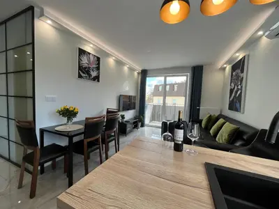 Część wypoczynkowa w obiekcie Nowy Apartament Mikołowska Premium
