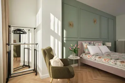 Łóżko lub łóżka w pokoju w obiekcie Apartamenty Centrum Sobieski