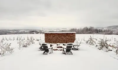 Obiekt Hill41 kotlina kłodzka domki z sauną zimą