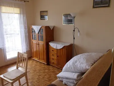 Łóżko lub łóżka w pokoju w obiekcie Apartament Widokowy