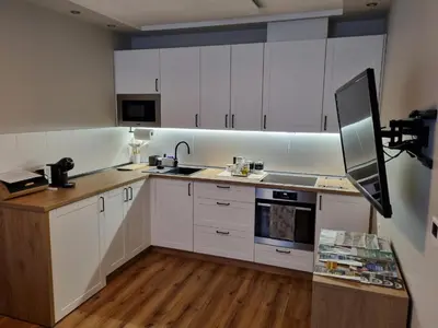 Kuchnia lub aneks kuchenny w obiekcie Apartament Pod jeleniem