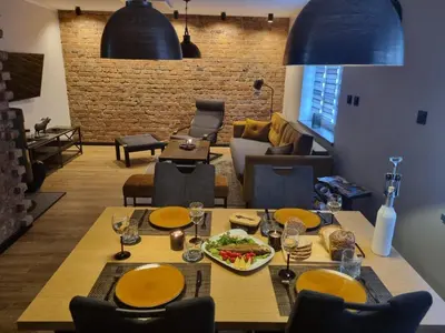 Część wypoczynkowa w obiekcie Apartament Stara cegła