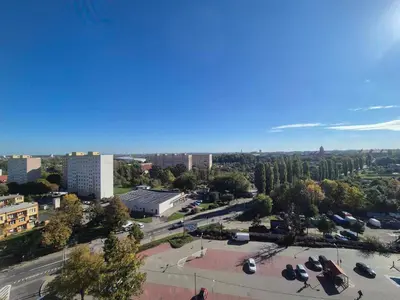 Widok na miasto Gliwice z tego apartamentu