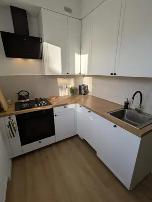 Kuchnia lub aneks kuchenny w obiekcie Apartament po Stronie gór - stoki narciarskie, kąpielisko, trasy rowerowe
