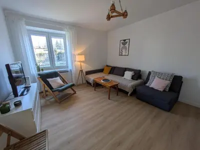 Część wypoczynkowa w obiekcie Apartament po Stronie gór - stoki narciarskie, kąpielisko, trasy rowerowe