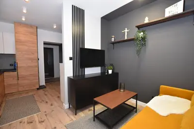 Telewizja i/lub zestaw kina domowego w obiekcie Apartamenty K1 wi-fi netflix