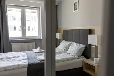 Łóżko lub łóżka w pokoju w obiekcie Central Wroclaw Apartment - Cozy Studio - Stare Miasto - K17