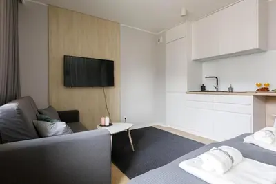 Łóżko lub łóżka w pokoju w obiekcie Central Wroclaw Apartment - Cozy Studio - Stare Miasto - K17