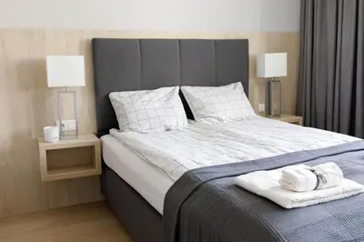 Łóżko lub łóżka w pokoju w obiekcie Central Wroclaw Apartment - Cozy Studio - Stare Miasto - K17
