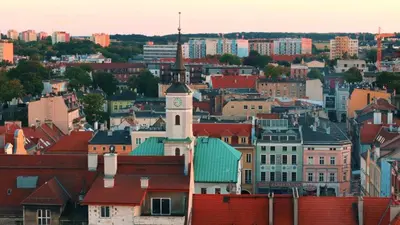 Widok na miasto Gliwice z tego apartamentu