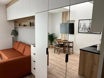 Kuchnia lub aneks kuchenny w obiekcie Apartment Wrocław - Zwycięska FREE GARAGE