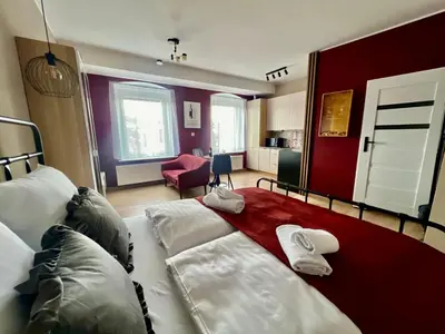 Część wypoczynkowa w obiekcie Apartament Czerwone Wino 100m od Szczawno-Zdrój