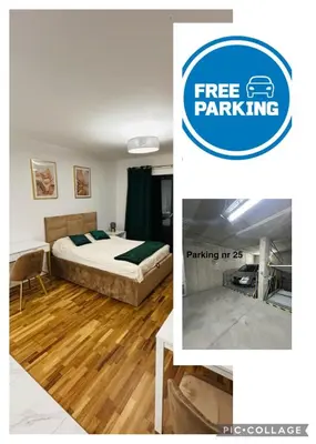 Łóżko lub łóżka w pokoju w obiekcie II Apartament-Free Parking 10 min Rynek i PKP