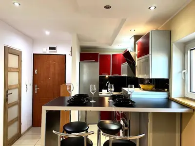 Kuchnia lub aneks kuchenny w obiekcie Chrobrego Apartment - Self check-in 20h - parking