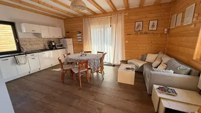 Kuchnia lub aneks kuchenny w obiekcie Domki Wilcza A