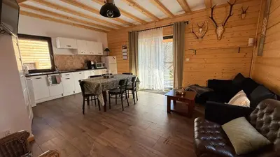 Kuchnia lub aneks kuchenny w obiekcie Domki Wilcza B
