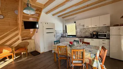 Kuchnia lub aneks kuchenny w obiekcie Domki Wilcza C