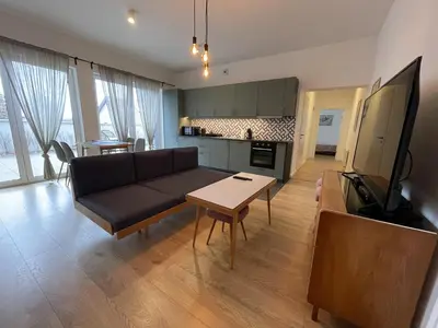 Kuchnia lub aneks kuchenny w obiekcie APARTAMENT POLANICA RESIDENCE Nr 1