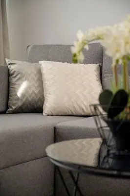Część wypoczynkowa w obiekcie Stylowy Apartament z Klimatyzacją i Parkingiem Wrocław by Noclegi Renters