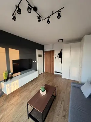 Łóżko lub łóżka w pokoju w obiekcie Cozy Studio Tęczowa