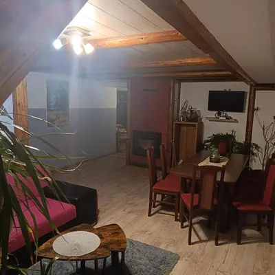 Telewizja i/lub zestaw kina domowego w obiekcie Siedlisko nad Stawem