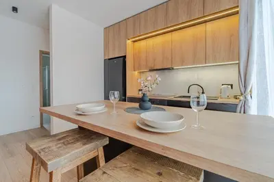 Kuchnia lub aneks kuchenny w obiekcie Apartament z ogródkiem PW Invest Home
