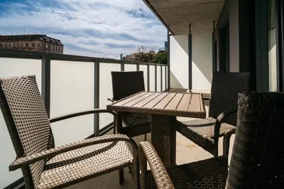 Balkon lub taras w obiekcie Amber & Wood Harmony by UniqueRent
