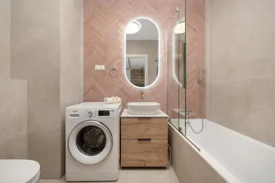 Łazienka w obiekcie Stylowy Apartament z Balkonem i Wanną by Noclegi Renters