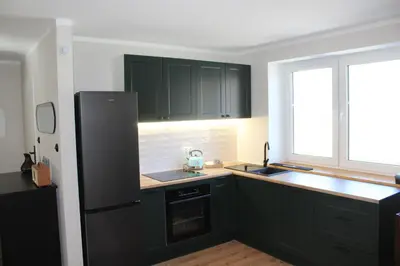 Kuchnia lub aneks kuchenny w obiekcie Leśne Szlaki AP Apartment's