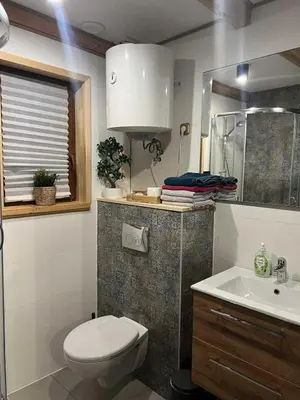 Łazienka w obiekcie Domek LuźnAgro Góry Sowie