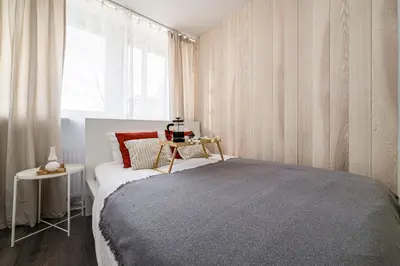 Łóżko lub łóżka w pokoju w obiekcie Krzyki Apt - Two Bedrooms, Workspaces - By Rentujemy