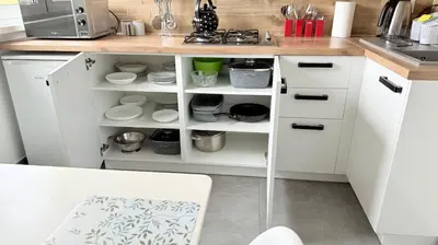 Kuchnia lub aneks kuchenny w obiekcie Apartament KOREK