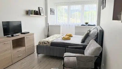 Telewizja i/lub zestaw kina domowego w obiekcie Apartament KOREK