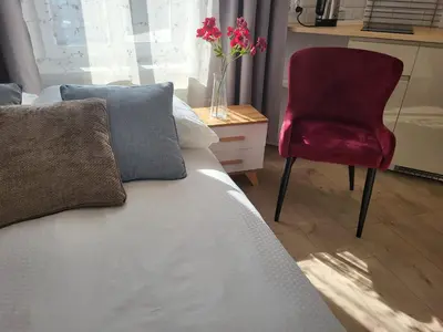 Łóżko lub łóżka w pokoju w obiekcie Apartament - STUDIO 6