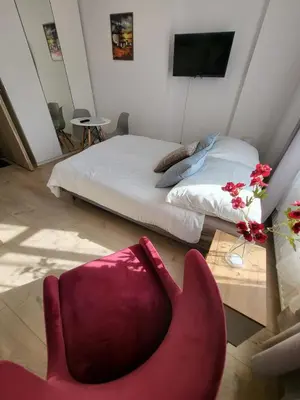 Łóżko lub łóżka w pokoju w obiekcie Apartament - STUDIO 6