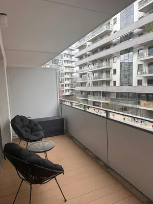 Balkon lub taras w obiekcie Luksusowy Apartament 2 River Point Kępa Mieszczańska