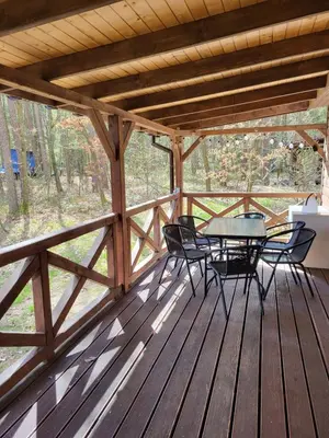 Balkon lub taras w obiekcie Domek w Turawie