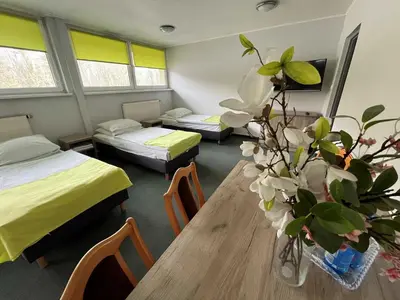Łóżko lub łóżka w pokoju w obiekcie Hotel Leśny