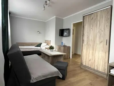 Telewizja i/lub zestaw kina domowego w obiekcie Hotel Leśny
