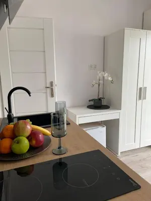 Kuchnia lub aneks kuchenny w obiekcie Rooms Hop To Wrocław