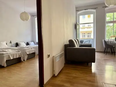 Łóżko lub łóżka w pokoju w obiekcie Kajak & Odra Apartment