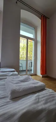 Łóżko lub łóżka w pokoju w obiekcie Kajak & Odra Apartment