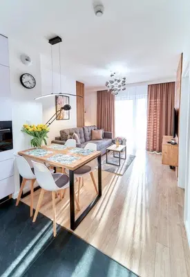 Kuchnia lub aneks kuchenny w obiekcie LAGUNA Apartament Polanica Residence 39 SPA