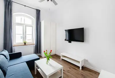 Telewizja i/lub zestaw kina domowego w obiekcie Delux Apartment Stara Oficyna 10