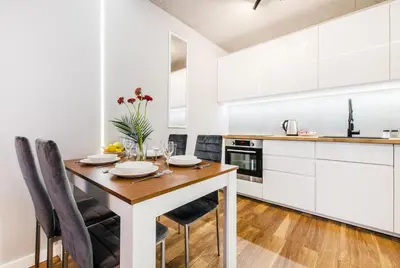 Kuchnia lub aneks kuchenny w obiekcie Brown Deluxe Apartment