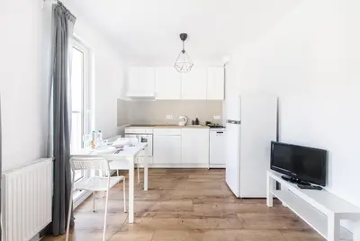 Kuchnia lub aneks kuchenny w obiekcie Grey Apartment! Cozy apartment for two!
