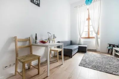 Część wypoczynkowa w obiekcie Apartament Turkusowy w centrum